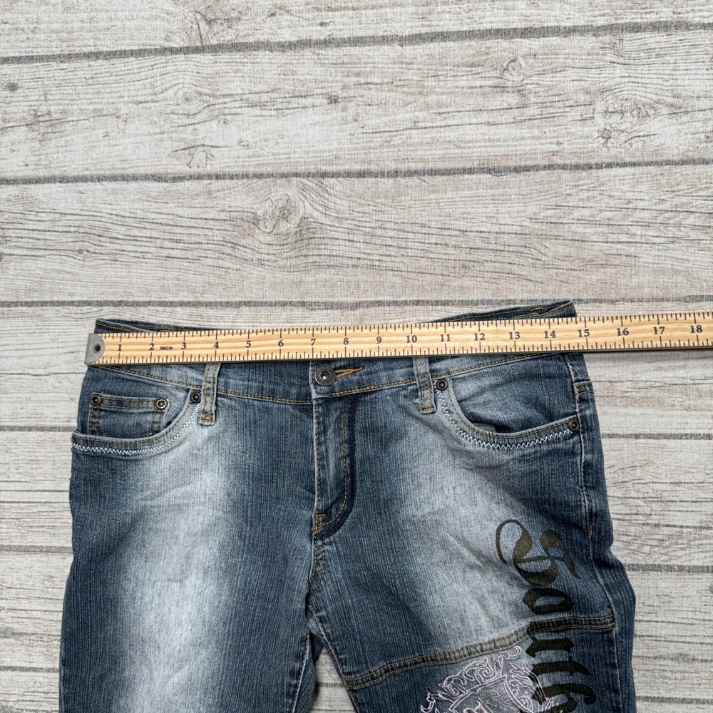 Y2K Southpole Jeans Women's 5 Blue Medium Wash Bootcut Embellished Streetwear - Picture 5 of 9